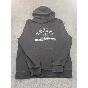 Hurley Hoodie Mens XL Black Fleece Pullover Hurley International Graphic Logo